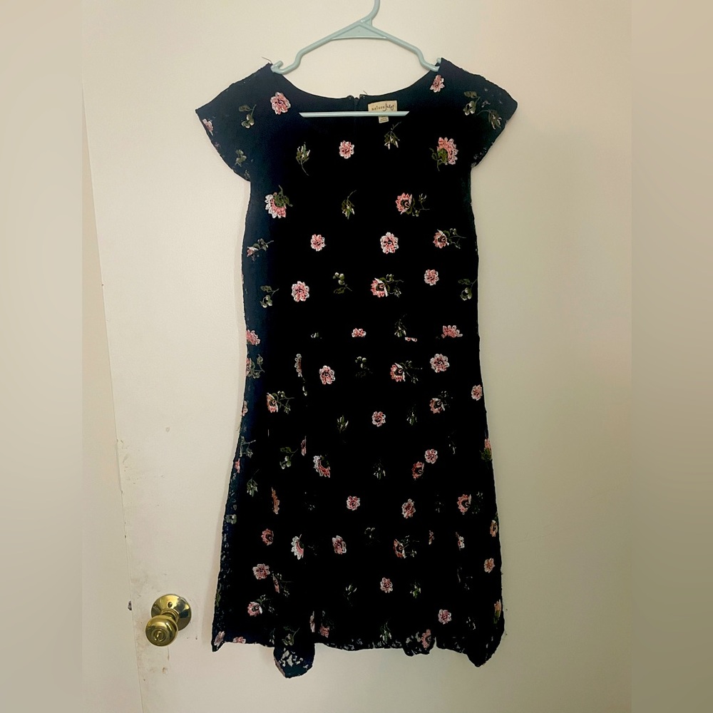 Floral lace overlay dress